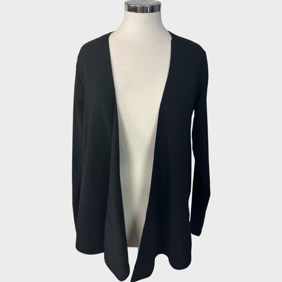Kardashian Kollection Small Black Tie Waist Open Front Cardigan Polyester - Picture 3 of 10